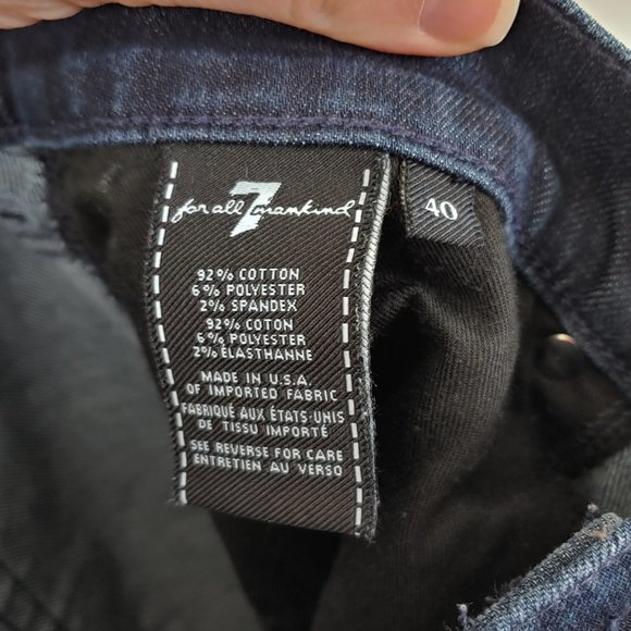 7 for all Mankind Luxe Performance The Straight Dark Wash Jeans size 40 - Picture 8 of 9